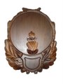 Медальон под клыки кабана с тремя листьями D=18см